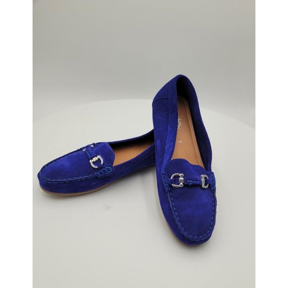 Coach and Four Shoes - *SOLD* Coach and Four Womens size 9 Blue Italian Leather Loafers